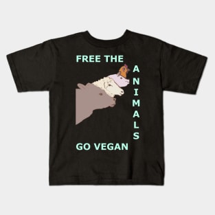 Free the Animals - Go Vegan Kids T-Shirt